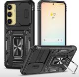 ShieldTech Back Cover for Samsung Galaxy A35 / A55 5G, Sliding Camera Shield & 360 Protection Ring Stand Mobile Case (Black, Ring Case, Pack of: 1)