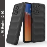 Zapcase Back Cover for Mi Redmi 12 4G (Black, 3D Case, Silicon, Pack of: 1)