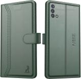 AIBEX Flip Cover for OnePlus Nord CE 5G|Vegan PU Leather |Foldable Stand & Pocket (Green, Cases with Holder, Pack of: 1)