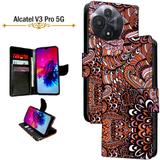 PARGO Flip Cover for Alcatel V3 Pro 5G (Brown, Pack of: 1)