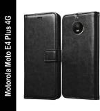 Casotec Flip Cover for Motorola Moto E4 Plus (Black, Pack of: 1)