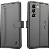 AIBEX Flip Cover for Vivo T3 5G / Vivo Y200e 5G |Vegan PU Leather |Foldable Stand & Pocket |Magnetic Closure (Black, Cases with Holder, Pack of: 1)