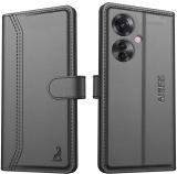 AIBEX Flip Cover for Oppo F25 Pro 5G|Vegan PU Leather |Foldable Stand & Pocket |Magnetic Closure (Black, Cases with Holder, Pack of: 1)