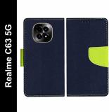 Krumholz Flip Cover for Realme C63 5G (Blue, Dual Protection, Pack of: 1)