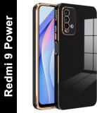 KartV Back Cover for Mi Redmi 9 Power, Redmi 9 Power (Black, Gold, Electroplated, Silicon, Pack of: 1)