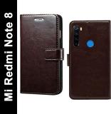 Spicesun Flip Cover for Mi Redmi Note 8 (Brown, Shock Proof, Pack of: 1)