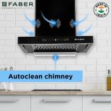 FABER HOOD BONITO 3D IND HC SC FL BK 60 Auto Clean T-Shape 60 cm| Touch & Gesture Control| Autoclean| Filterless|Powerful 3 Way Suction| Low Noise Wall Mounted BLACK 1250 CMH Chimney