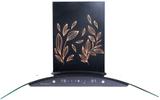 WONDERCHEF Ruby Curve Flora 90 cm Auto Clean Wall Mounted Black 1200 CMH Chimney