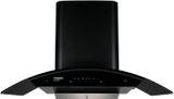 Crompton CHD-SSC90FLE-MBL Auto Clean Curved Glass 90 cm| Low Noise Wall Mounted Midnight Black 1360 CMH Chimney