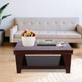 Bludot Rectangular Coffee Table For Living Room Solid Wood Coffee Table For Cafe. Solid Wood Coffee Table (Finish Color - Dark Brown, DIY(Do-It-Yourself))