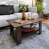 Wakefit Liberica Engineered Wood Coffee Table (Finish Color - Dark Walnut, Knock Down)