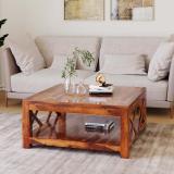 Allie Wood Sheesham ( Rosewood ) Solid Wood Coffee Table (Finish Color - Provincial Teak, Pre-assembled)