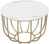 PRITI Coffee % Tea Table Engineered Wood Coffee Table (Finish Color - Golden Laminated Marble, Pre-assembled)