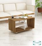 SIVOM SIVOM Zenith Multipurpose Centre Table with Drawer Engineered Wood Coffee Table (Finish Color - Lyon Teak, White, DIY(Do-It-Yourself))