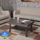 Nilkamal Centble 1 (with Glass) Glass Coffee Table (Finish Color - Weather Brown, DIY(Do-It-Yourself))