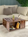 Allie Wood Milan Square Sheesham ( Rosewood ) Solid Wood Coffee Table (Finish Color - Natural Tea Finish, Pre-assembled)