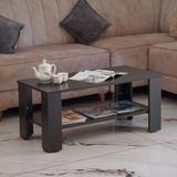PEDPIX Modern Wooden Tea Table for Living Room & Bedroom | Stylish & Durable Design Engineered Wood Coffee Table (Finish Color - BLACK, Knock Down)