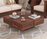 PR FURNITURE Solid Sheesham Wood Square Coffee Table For Living Room/ Restaurant/ Caf | Solid Wood Coffee Table (Finish Color - Brown Finish, Pre-assembled)