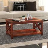 Ratandhara Furniture Premium wooden Coffee Table For Living Room/ Restaurant/ Hotel/ Office Solid Wood Coffee Table (Finish Color - Honey Teak Finish, Pre-assembled)