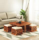 Flipkart Perfect Homes Rosewood ( Sheesham ) Solid Wood Coffee Table (Finish Color - Honey Finish, Pre-assembled)