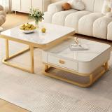 SWN ENTERPRISES COFFE TABLE Engineered Wood Coffee Table (Finish Color - GOLDEN WHITE, DIY(Do-It-Yourself))