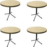 KITHANIA Restaurant Table Bar Dining Table Easily Foldable and Light Weight Table 4 PC Plastic 4 Seater Dining Table (Finish Color - CREAM, DIY(Do-It-Yourself))