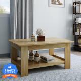 CARLTON LONDON Zeus Engineered Wood Coffee Table (Finish Color - Vogue French Oak, Knock Down)