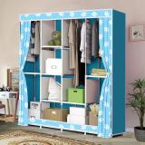 SB07 2 Door 10 Layer Portable Carbon Steel Collapsible Wardrobe (Finish Color - 27 Orange Colorful Print, DIY(Do-It-Yourself))