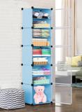 KROOH 5-Door 10-Shelf Plastic Collapsible PC Collapsible Wardrobe (Finish Color - 10-Double-Blue, DIY(Do-It-Yourself))