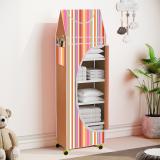 Altered Lifestyle Baby 6 Layer Unbreakable Material PVC With Wheels PP Collapsible Wardrobe (Finish Color - A6_ORANGE::Multicolor, DIY(Do-It-Yourself))