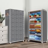 Zofiy 5 Layer Cabinet print PP Collapsible Wardrobe (Finish Color - Cabinet Modern Print, DIY(Do-It-Yourself))