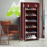 SHYAM JI Space Saving/Rack Shelf Organizer 6 Layer Shoe Rack Organizer Stand PVC Collapsible Wardrobe (Finish Color - MAROON, DIY(Do-It-Yourself))