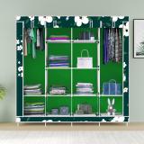 POOWEREST 3 door 12 Shelf Printed PVC Collapsible Wardrobe (Finish Color - White Lily Print, DIY(Do-It-Yourself))