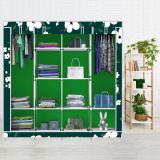 SB07 12 Layer Almira Carbon Steel Collapsible Wardrobe (Finish Color - White Lily Print, DIY(Do-It-Yourself))