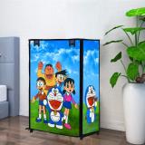 GlowSilk Cartoon Princess Printed, 4 Shelves PVC Collapsible Wardrobe (Finish Color - Blue 5, DIY(Do-It-Yourself))