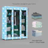 octavic C2 Printed Collapsible Wardrobe Carbon Steel Collapsible Wardrobe (Finish Color - 27 BLUE 1, DIY(Do-It-Yourself))