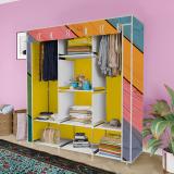 octavic C1 Printed Wardrobe Carbon Steel Collapsible Wardrobe (Finish Color - 16 YELLOW, DIY(Do-It-Yourself))