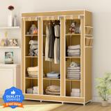 Flipkart Perfect Homes Studio 3 Door 10 Shelf PP Collapsible Wardrobe (Finish Color - Beige, DIY(Do-It-Yourself))