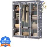 Flipkart Perfect Homes Studio Carbon Steel Collapsible Wardrobe (Finish Color - Dark Grey, DIY(Do-It-Yourself))