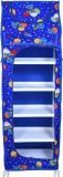 DIEKUCHE 1 Door 6 Shelf Open Plastic PP Collapsible Wardrobe (Finish Color - Dark Blue, DIY(Do-It-Yourself))