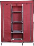 vipash 6+2 Foldable Wardrobe for Clothes |Non Woven 3 Door Portable Clothes Rack Carbon Steel Collapsible Wardrobe (Finish Color - MAROON, DIY(Do-It-Yourself))