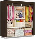 Attache Carbon Steel Collapsible Wardrobe (Finish Color - BROWN, DIY(Do-It-Yourself))