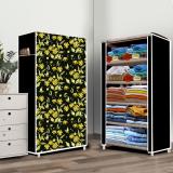 G Genipap 5 Layer Daisy Floral Print Carbon Steel Collapsible Wardrobe (Finish Color - Daisy Floral Modern Print, DIY(Do-It-Yourself))