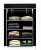 LAO Carbon Steel Collapsible Wardrobe (Finish Color - BLACK, DIY(Do-It-Yourself))