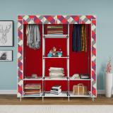 SB07 8 Layer Elegent Print Carbon Steel Collapsible Wardrobe (Finish Color - 21 Red New, DIY(Do-It-Yourself))