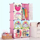 Owme 8-Door 8-Shelf Plastic kids Collapsible Cupboard PC Collapsible Wardrobe (Finish Color - HH-Pink, DIY(Do-It-Yourself))