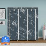 Flipkart Perfect Homes Studio C1 House cartoon Print Carbon Steel Collapsible Wardrobe (Finish Color - Light Grey, DIY(Do-It-Yourself))