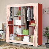 SB07 2 Door 10 Layer Portable Carbon Steel Collapsible Wardrobe (Finish Color - 18 Grey Colorful Print, DIY(Do-It-Yourself))