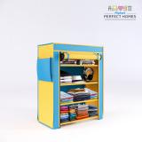 Flipkart Perfect Homes Studio 4 Layer Wardobe With Rust proof PVC Pipe PP Collapsible Wardrobe (Finish Color - Blue & Yellow, DIY(Do-It-Yourself))