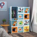 KriShyam 12 Door Plastic Sheet Wardrobe PP Collapsible Wardrobe PP Collapsible Wardrobe (Finish Color - Animal Blue, DIY(Do-It-Yourself))